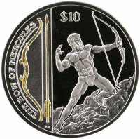 купить Британские Виргинские Острова 10 долларов 2013 "Легендарное оружие - Лук Геркулеса", в футляре с сертификатом