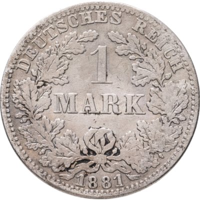 купить Германия 1 марка (mark) 1881, знак монетного двора "A" - Берлин
