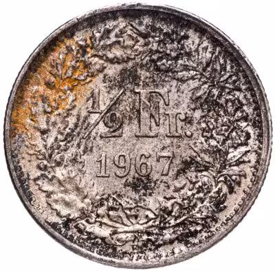 купить Швейцария 1/2 франка (franc) 1967