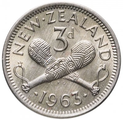 купить Новая Зеландия 3 пенса (pence) 1963