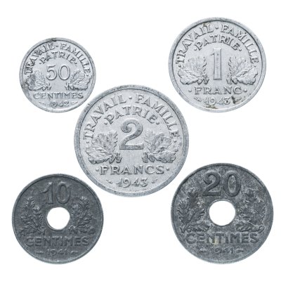 купить Франция, набор из 5 монет 1941-1943 Режим "Виши"