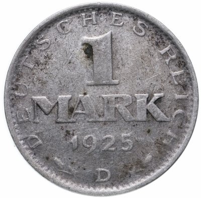 купить Германия 1 марка 1925 D знак монетного двора "D" — Мюнхен