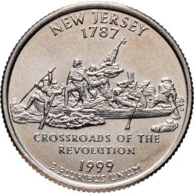 купить США 25 центов (квотер, 1/4 доллара, quarter dollar) 1999 Нью-Джерси (New Jersey) D - Денвер