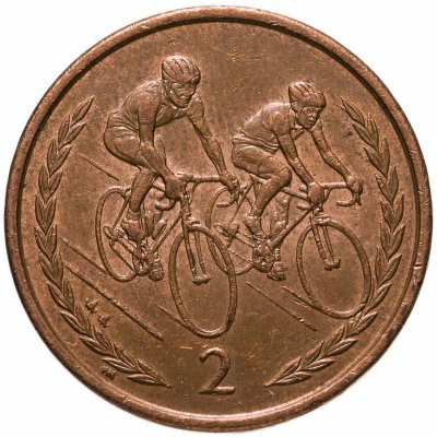 купить Остров Мэн 2 пенса (pence) 1999 Велосипедисты