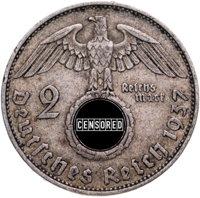 купить Германия (Третий Рейх) 2 рейхсмарки 1937, знак монетного двора "А" - Берлин