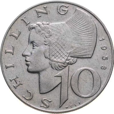 купить Австрия 10 шиллингов (shillings) 1958