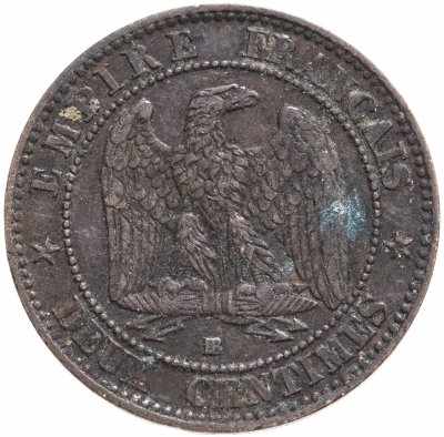 купить Франция 2 сантима (centimes) 1856