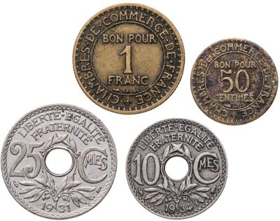 купить Франция набор монет 1917-1937 (4 штуки)