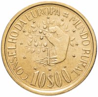 Купить Португалия 10 эскудо (escudos) 1987 "Совет Европы - Программа «Сельский мир»"
