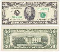 Купить США 20 долларов 1995 (Pick 500) L-Сан Франциско