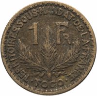 купить Того 1 франк 1924 F-XF