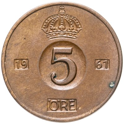 купить Швеция 5 эре (ore) 1961