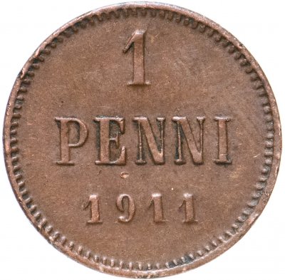 купить 1 пенни (penni) 1909, монета для Финляндии