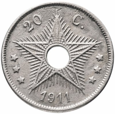 купить Бельгийское Конго 20 сантимов (centimes) 1911