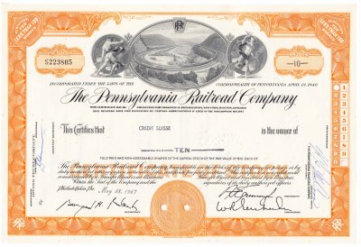 купить Акция США The Pennsylvania Railroad Company 1967 г.