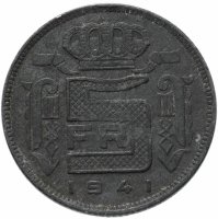 купить Бельгия 5 франков (francs) 1941 Надпись на французском - 'DES BELGES'
