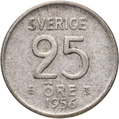 купить Швеция 25 эре (ore) 1956