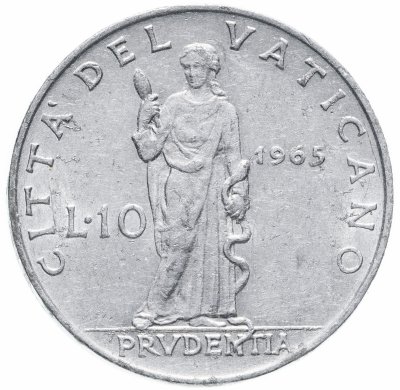 купить Ватикан 10 лир (lire) 1965