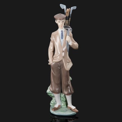 купить Статуэтка "Гольфист", фарфор, роспись, сплав металлов, Lladro, Испания, 1985 г.