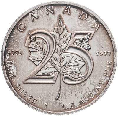 купить Канада 5 долларов 2013 "25 лет серебряным монетам "Кленовый лист"