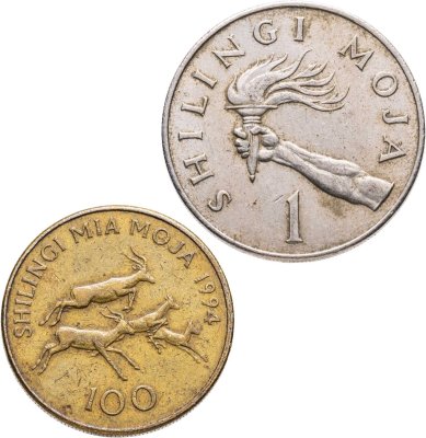 купить Танзания набор монет 1966-1994 (2 штуки) Фауна