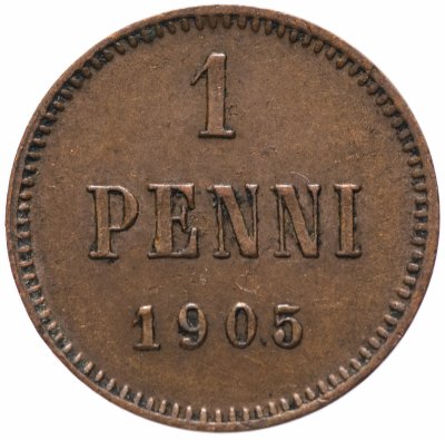 купить 1 пенни (penni) 1905, монета для Финляндии