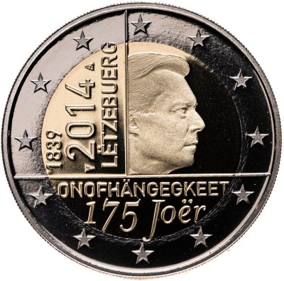 купить Люксембург 2 евро 2014 "175 лет независимости Люксембурга" Proof в капсуле