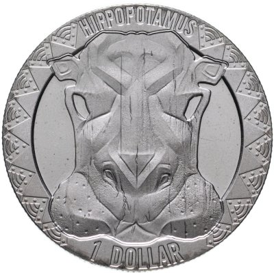 купить Сьерра-Леоне 1 доллар 2022 "Дикая пятерка - Гиппопотам"