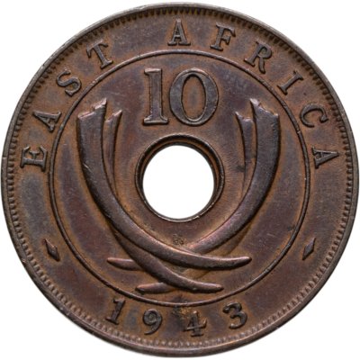 купить Британская Восточная Африка 10 центов (cents) 1943