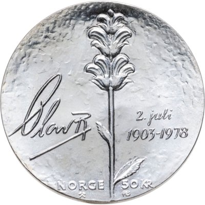 купить Норвегия 50 крон (kroner) 1978 75 лет со для рождения Короля Улафа V
