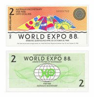 купить Австралия 2 доллара 1988 (для участников EXPO 88)