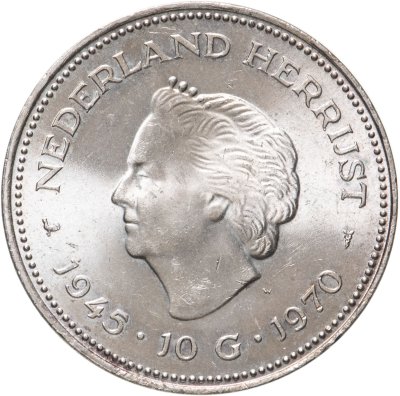 купить Нидерланды 10 гульденов (gulden) 1970 "25 лет освобождения Нидерландов от фашистских захватчиков"
