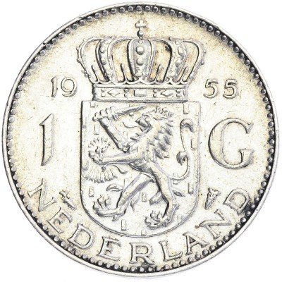 купить 1 гульден, Нидерланды 1955г