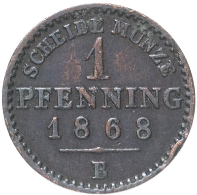 купить Германия, Пруссия 1 пфенниг 1868