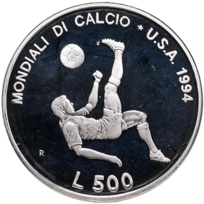 купить Сан-Марино 500 лир (lire) 1994 Чемпионат мира по футболу 1994