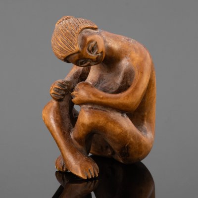 купить Нэцкэ "Обнаженная", дерево, резьба, тонировка, Азия, 1960-1980 гг.
