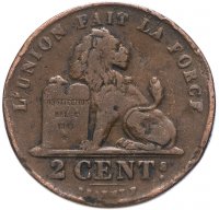 Купить Бельгия 2 сантима 1864 - 1909 гг.