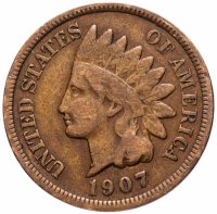 Купить США 1 цент (cent) 1907 Indian Head Cent