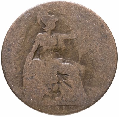 купить Великобритания 1/2 пенни (penny) 1917