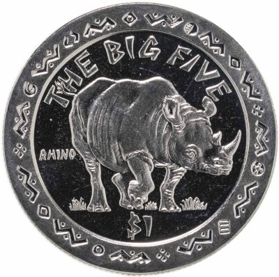 купить Сьерра-Леоне 1 доллар (dollar) 2001 Большая африканская пятёрка - Носорог