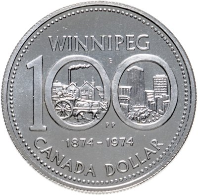 купить Канада 1 доллар 1974 "100 лет Виннипегу"
