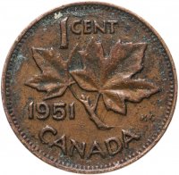 Купить Канада 1 цент (cent) 1951 Георг VI
