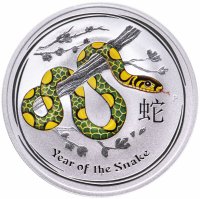 Купить Австралия 1 доллар 2013 "Год змеи цветная Special Edition world money fair" в футляре, с сертификатом