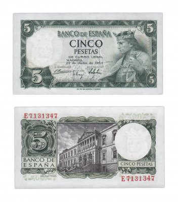купить Испания 5 песет 1954 (Pick 146a)