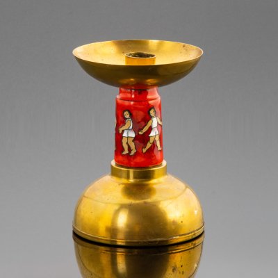 купить Подсвечник на одну свечу "Хоровод", латунь, эмаль, Западная Европа, 1980-1990 гг.