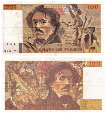 купить Франция 100 франков 1991 (Pick 154f)