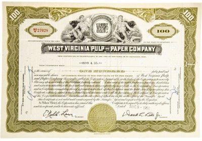 купить Акция США WEST VIRGINIA PULP and PAPER COMPANY 1954- 1958 гг.