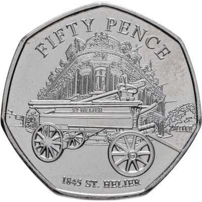 купить Джерси 50 пенсов (pence) 2024 "История Пожарных Бригад - 1845 Сент-Хельер"