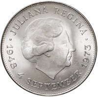 купить Нидерланды 10 гульденов (gulden) 1973 "25 лет правления Королевы Юлианы"
