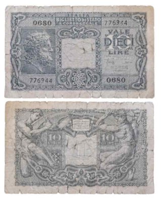 купить Италия 10 лир 1944